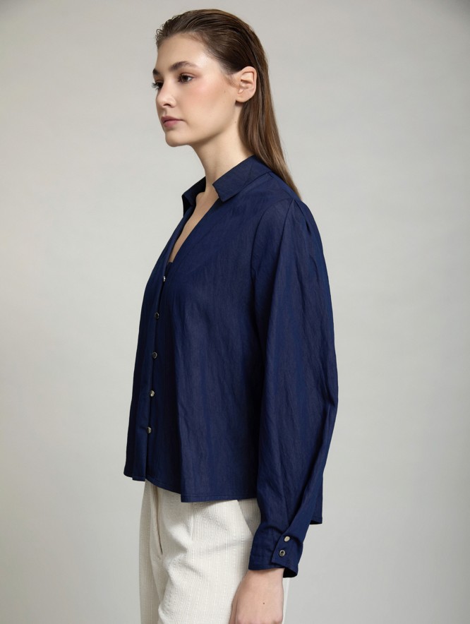 Fluid denim blouse