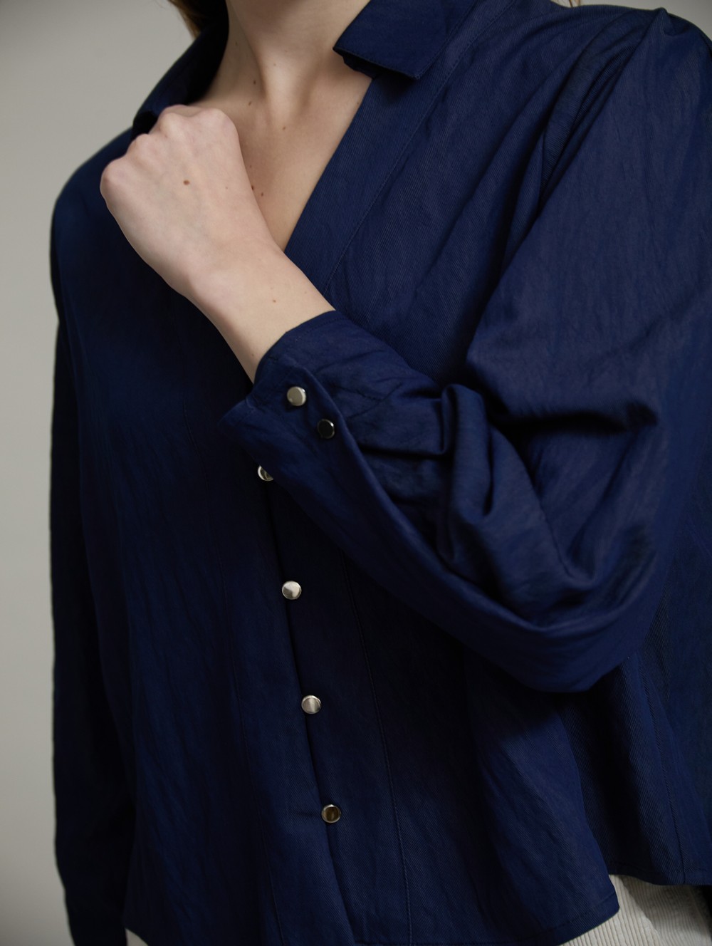 Fluid denim blouse