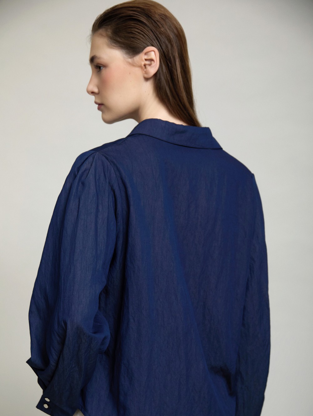 Fluid denim blouse