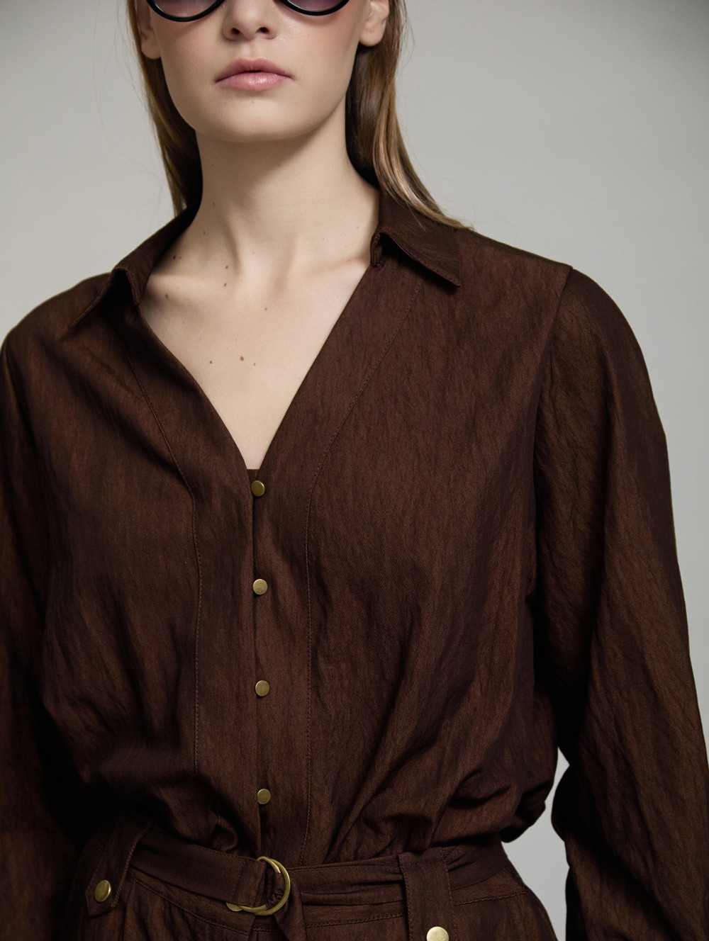 Fluid denim blouse