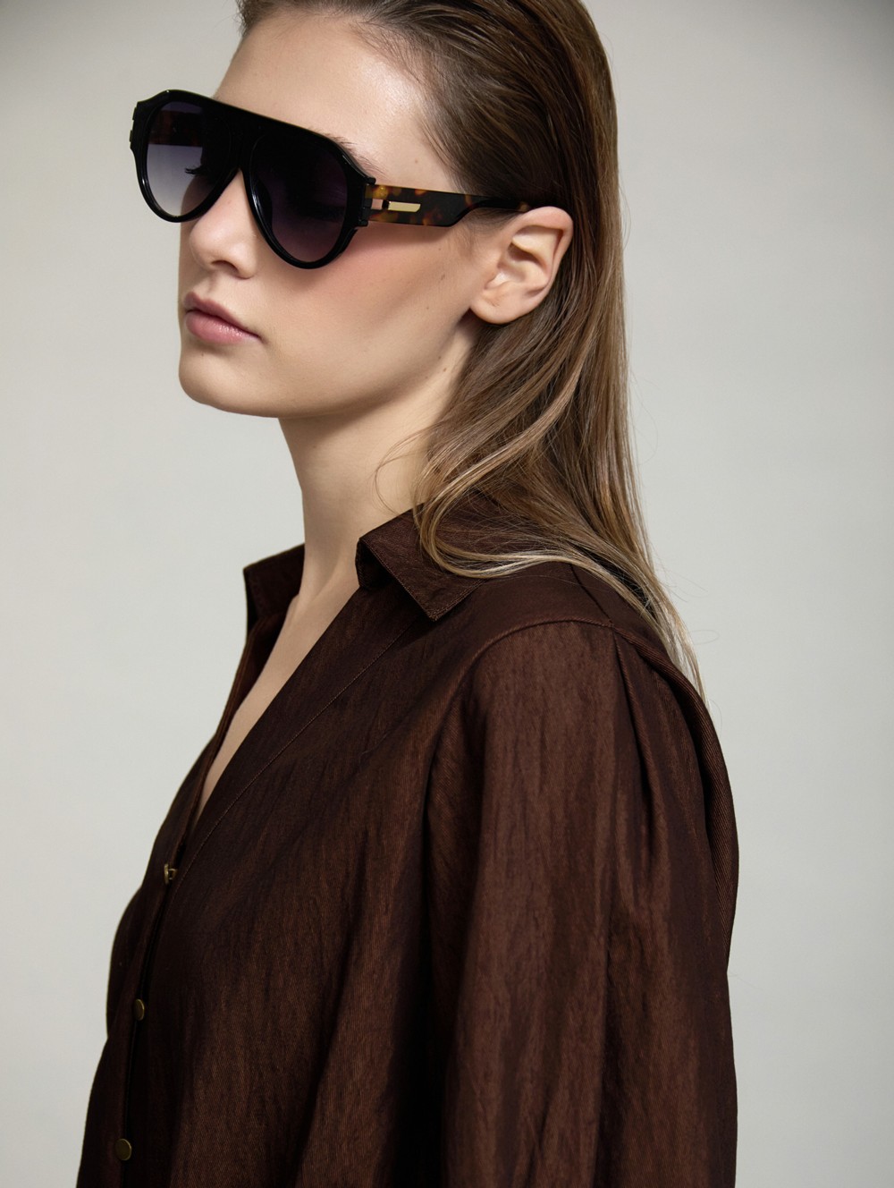 Fluid denim blouse