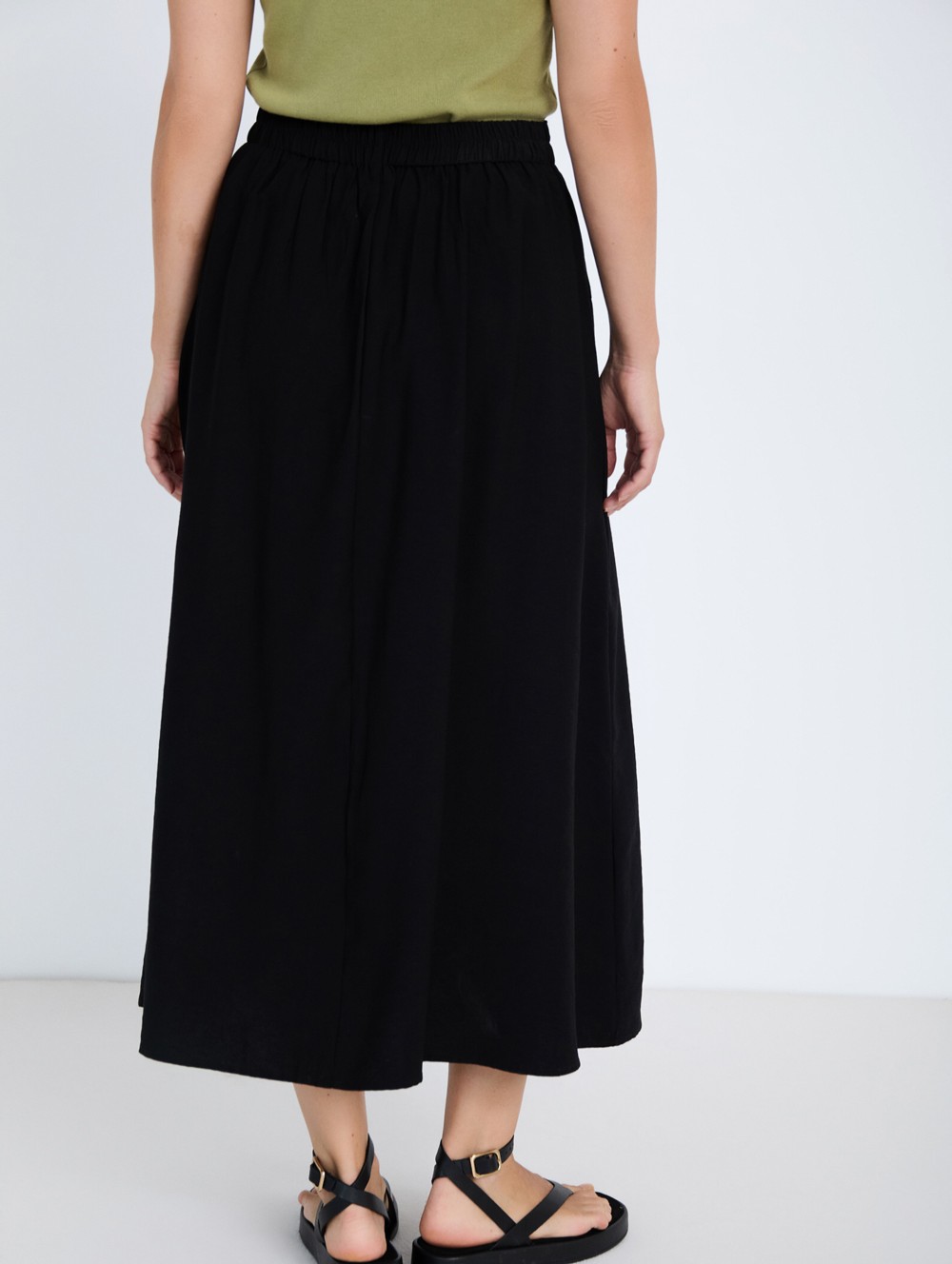 Gathered Midi Skirt