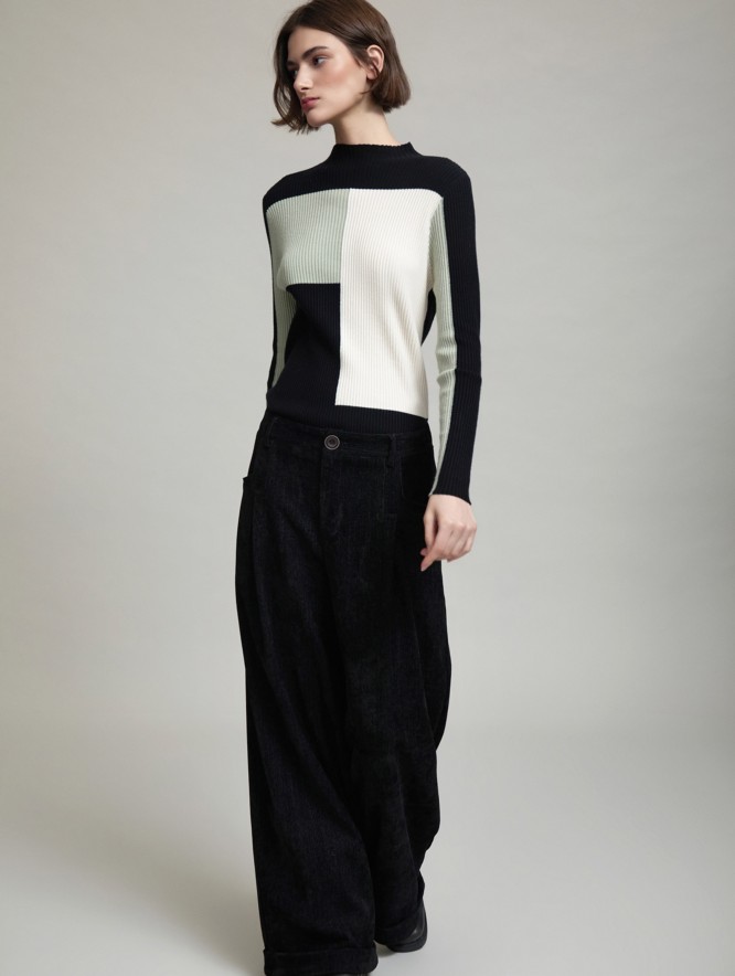 Chenille palazzo trousers