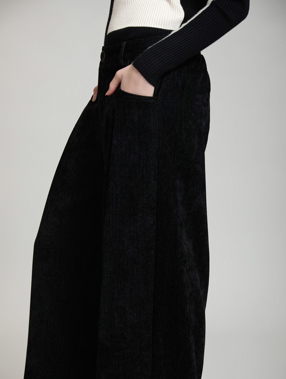 Chenille palazzo trousers