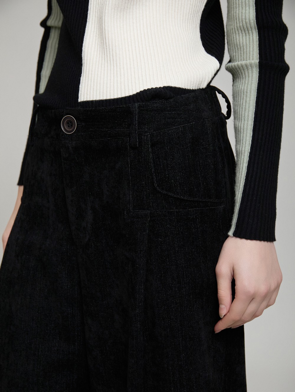 Chenille palazzo trousers