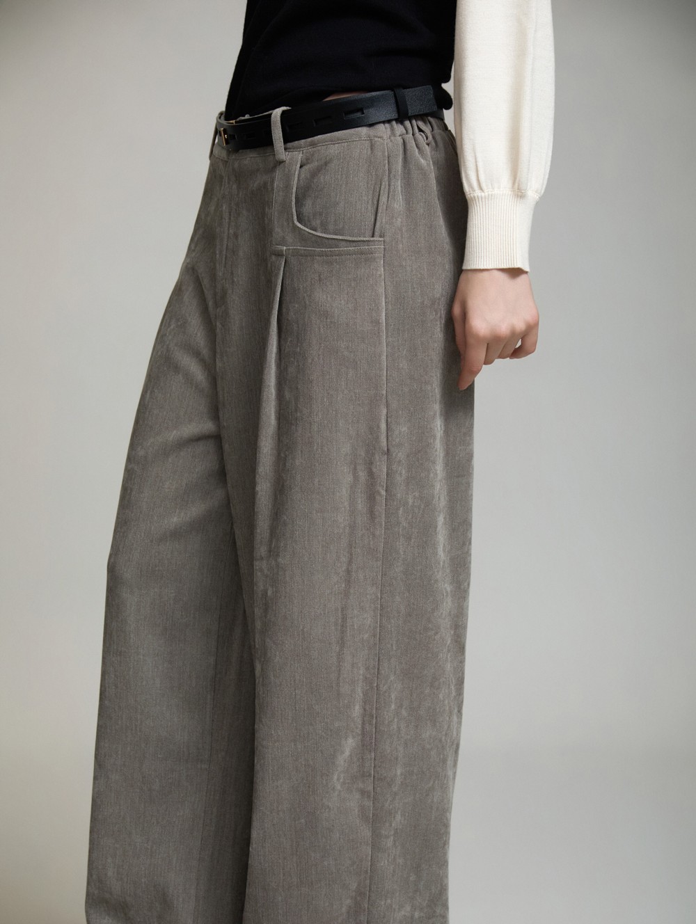 Chenille palazzo trousers