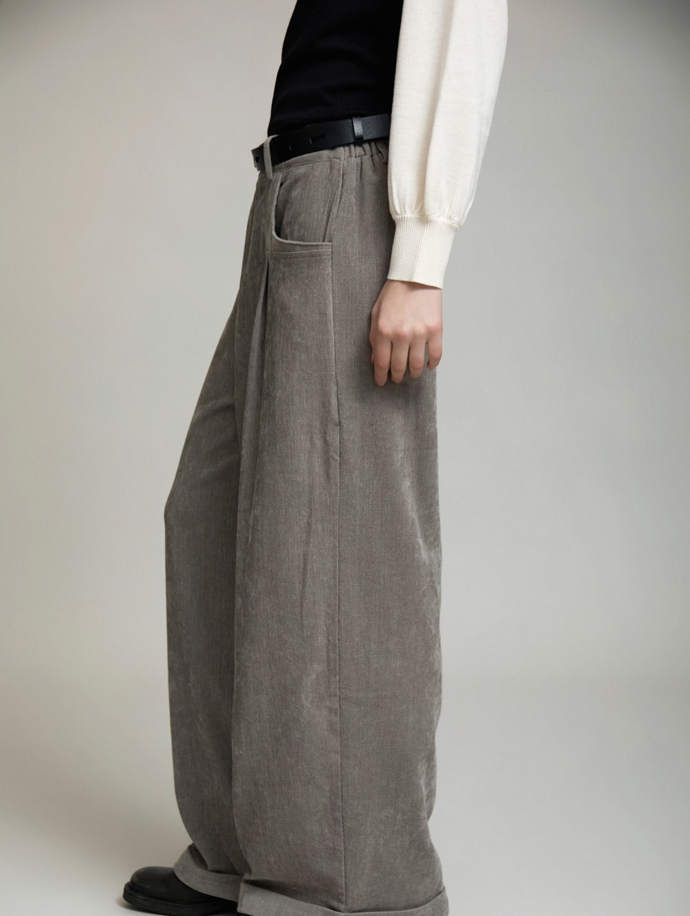 Chenille palazzo trousers