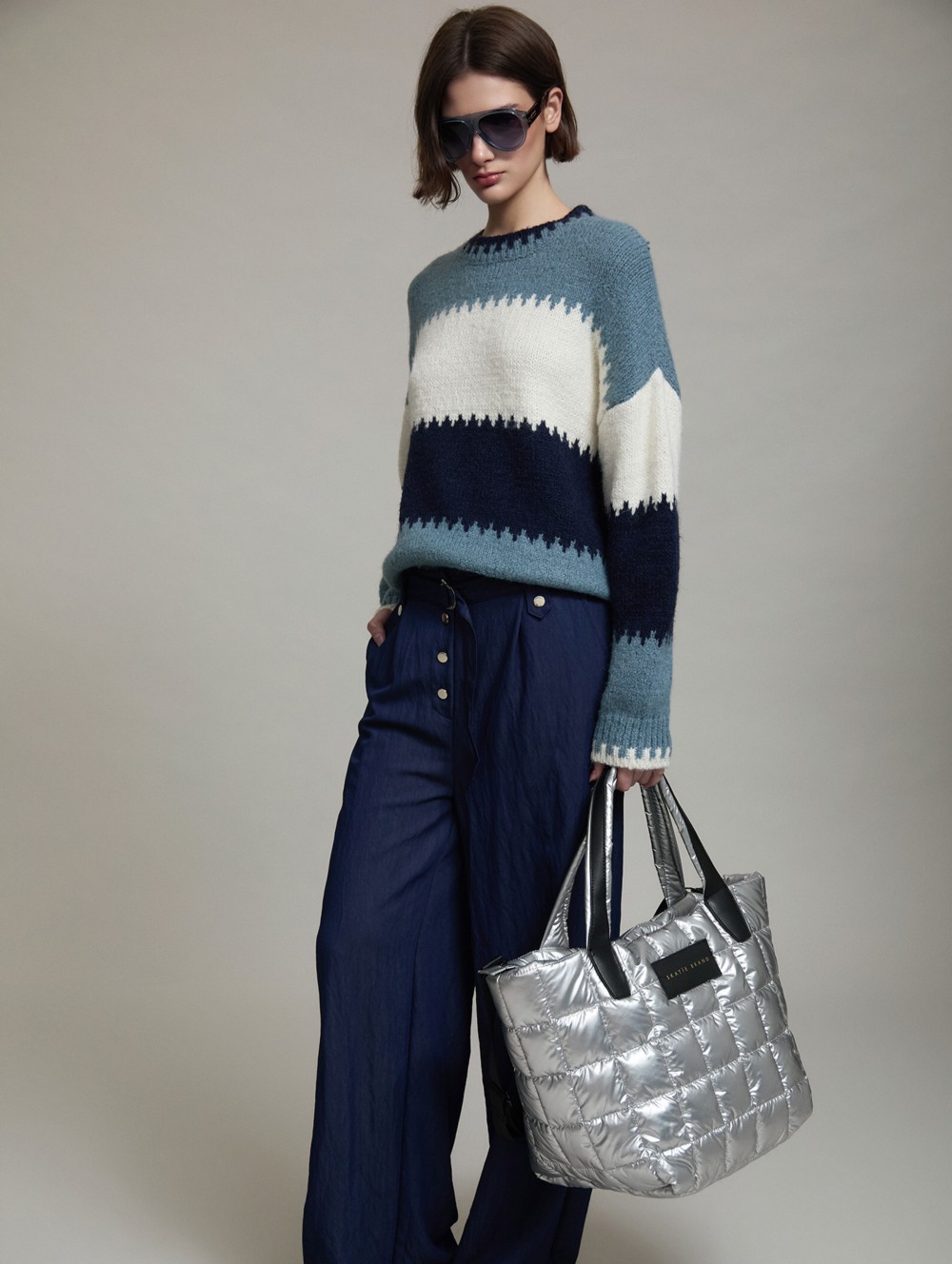 Fluid denim pants