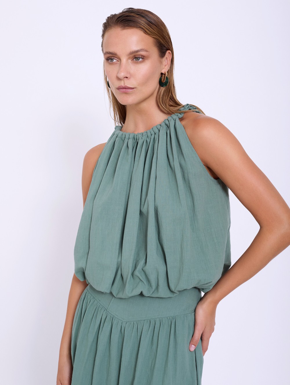 Top de algodón fruncido 3