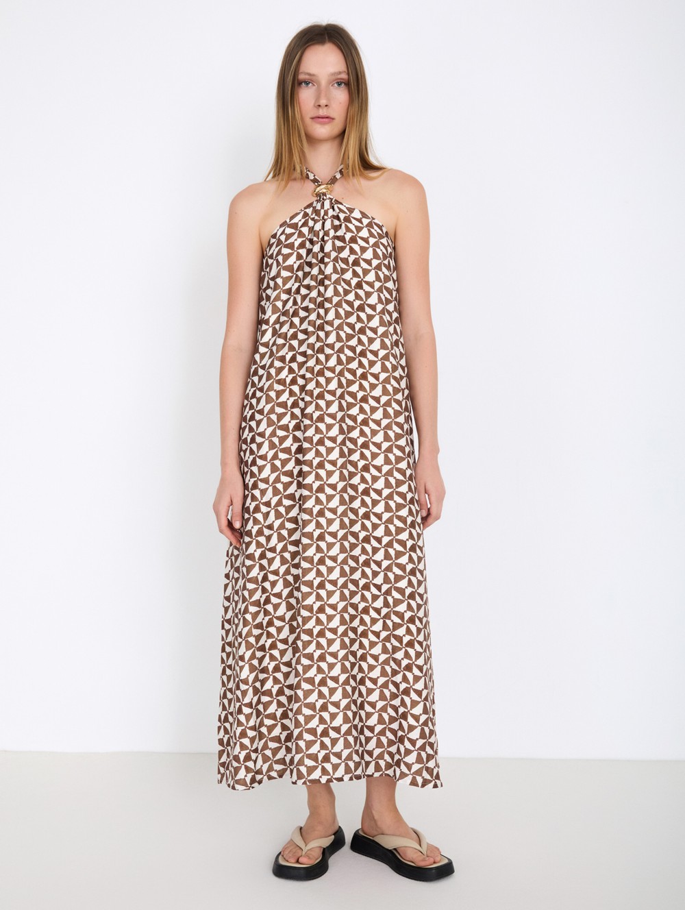 Printed Halter Dress 3