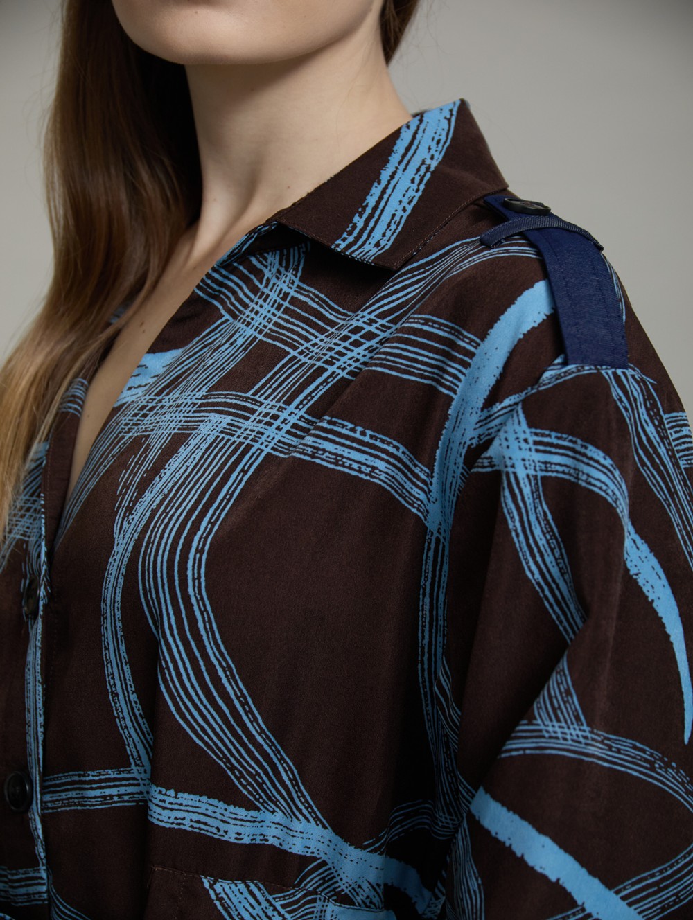 Abstract print shirt dress