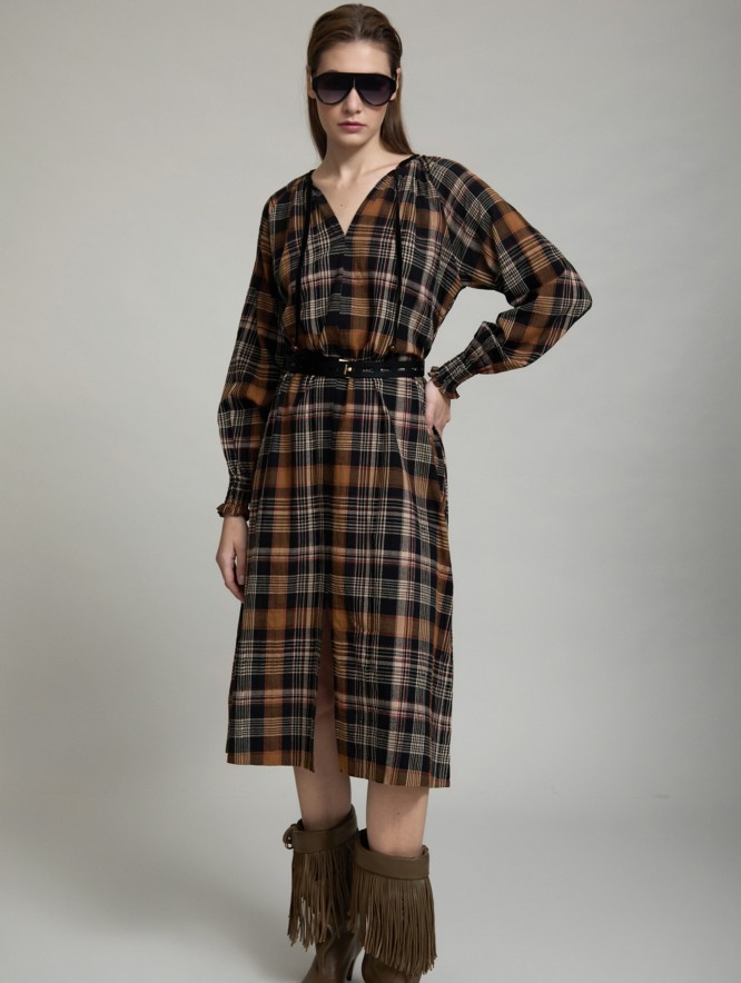 Checked fabric dress