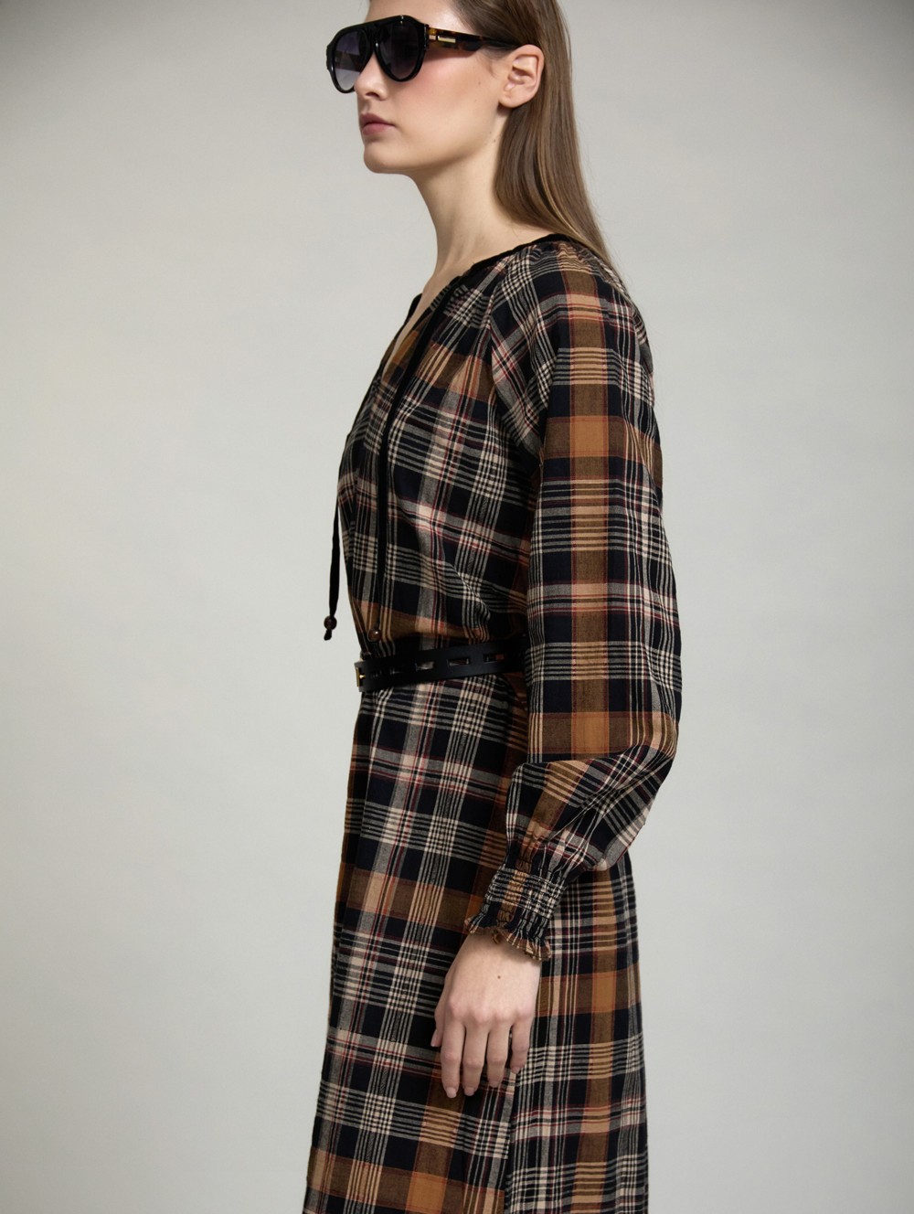 Checked fabric dress