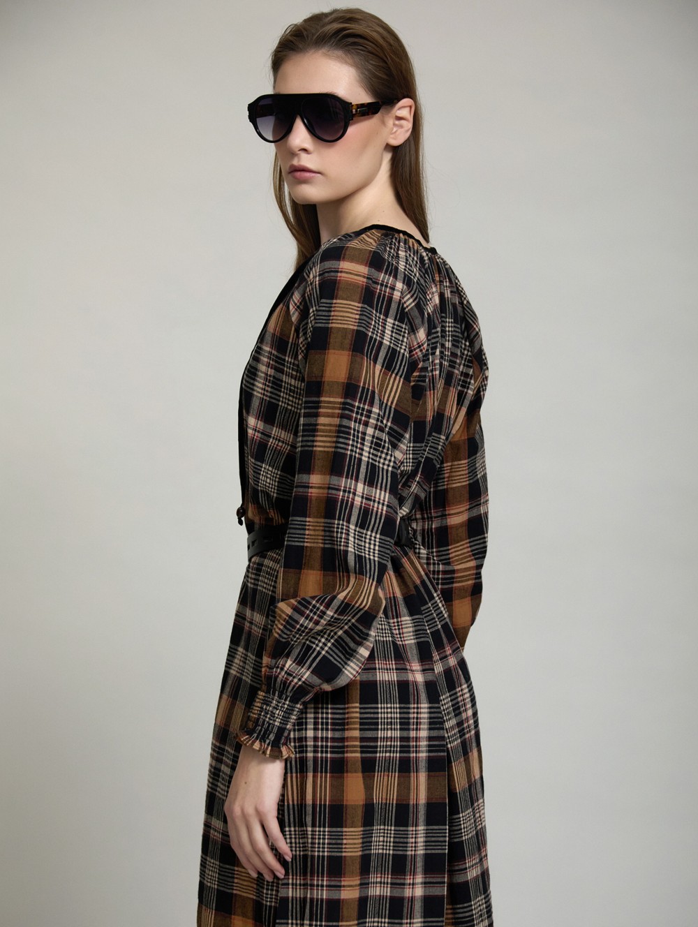 Checked fabric dress