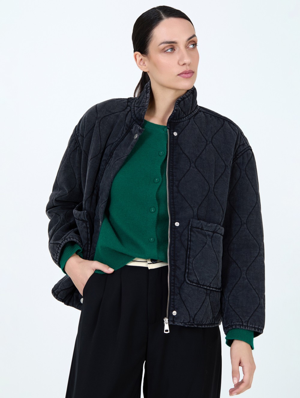 Quilted denim jacket 4