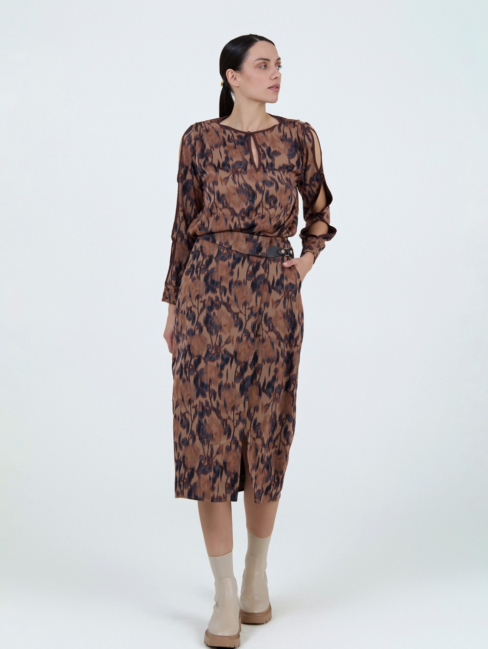 Falda cruzada estampada 1