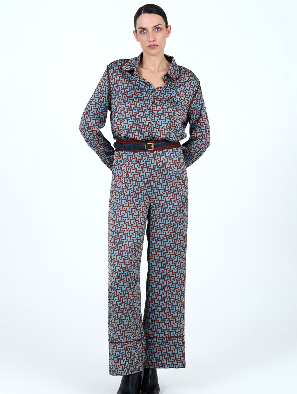 Geometric print trousers 1