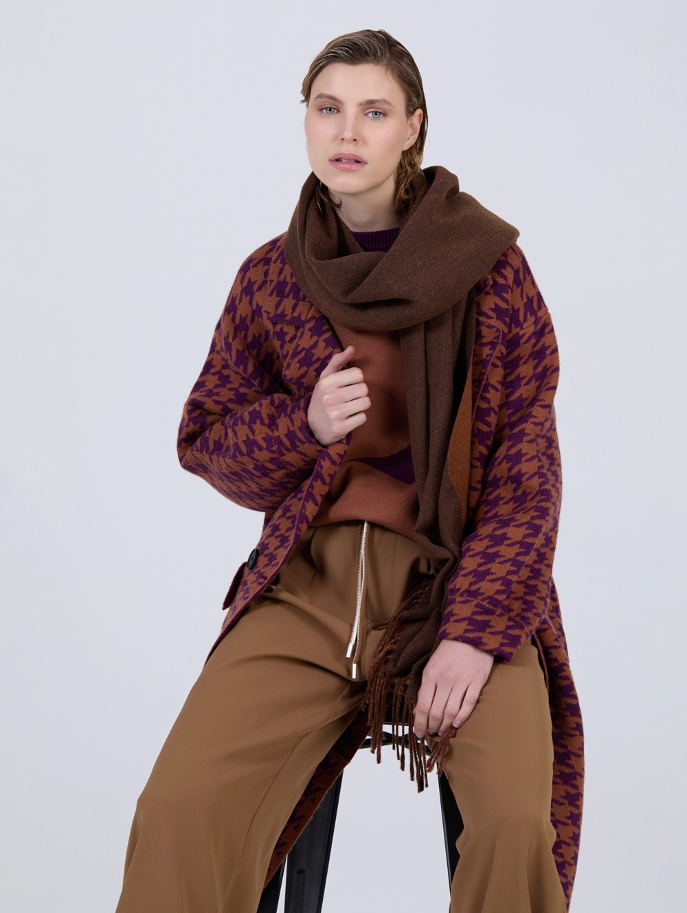 Manteau jacquard pied-de-poule 3