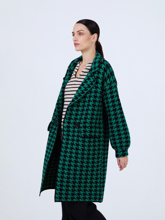 Abrigo jacquard pata de gallo