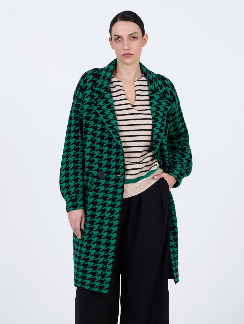 Manteau jacquard pied-de-poule 5