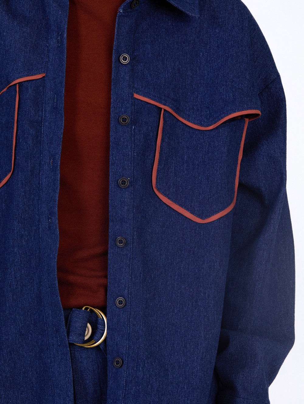 Denim shirt with piping 6