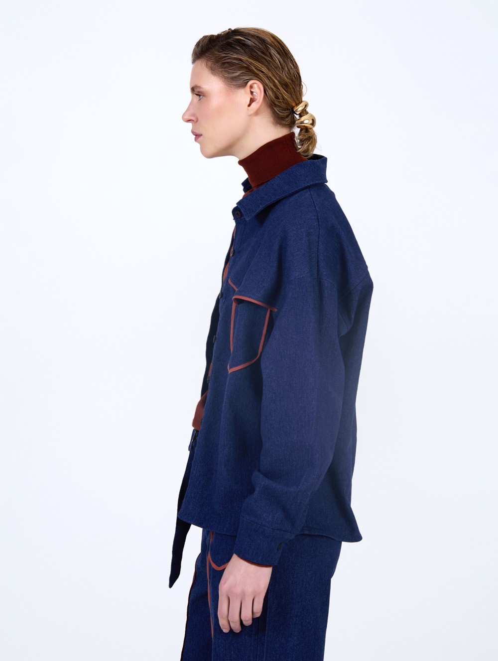 Denim shirt with piping 2