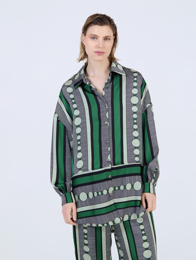 Camisa satén estampada