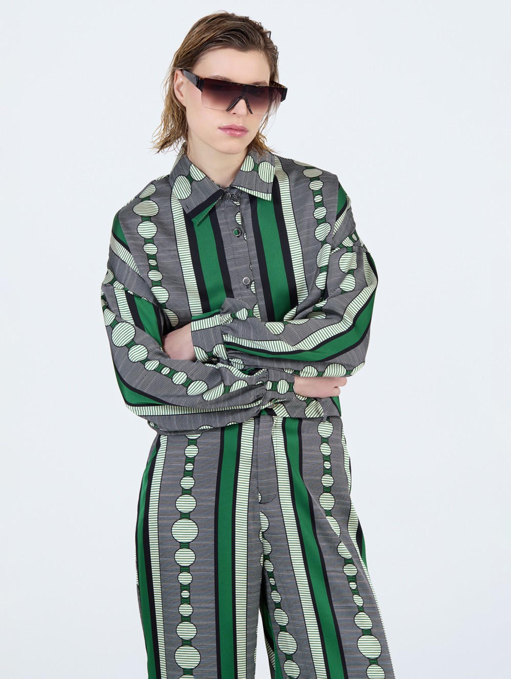 Chemise en satin imprimée 8