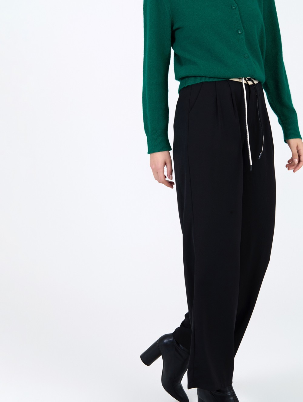 Pantalon à taille contrastée 1