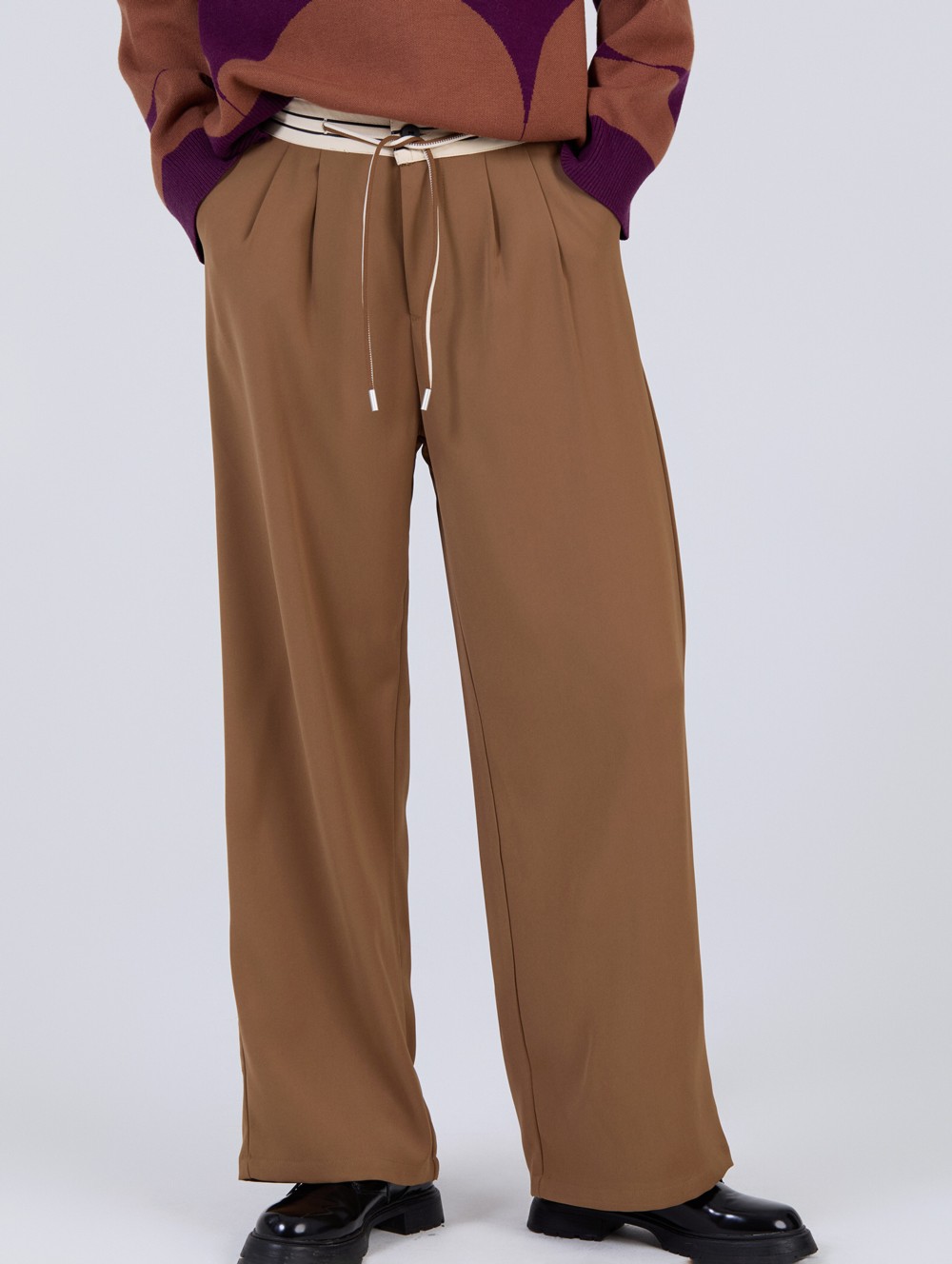 Pantalon à taille contrastée 2