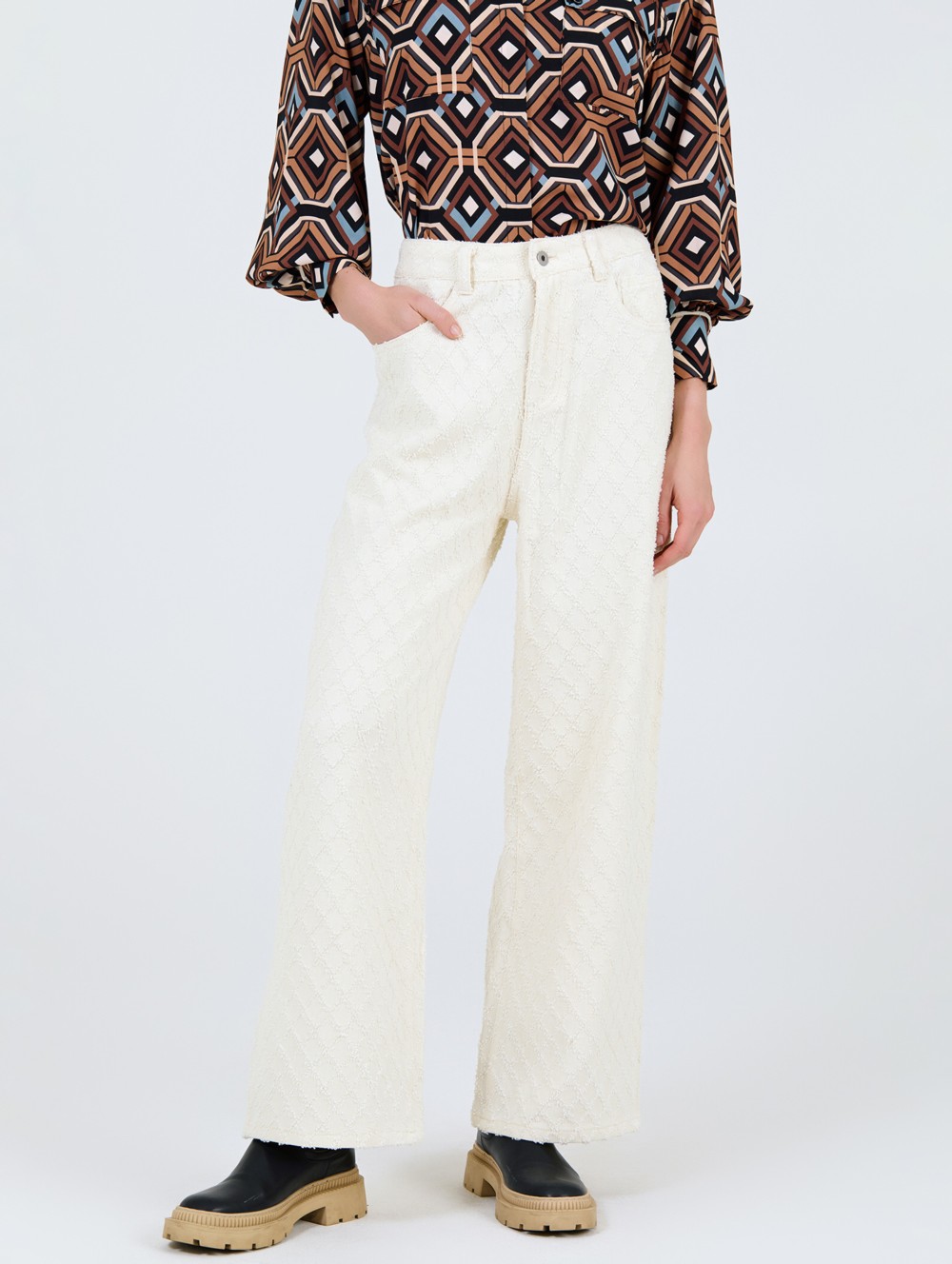 Pantalon en denim fil-coupé 1