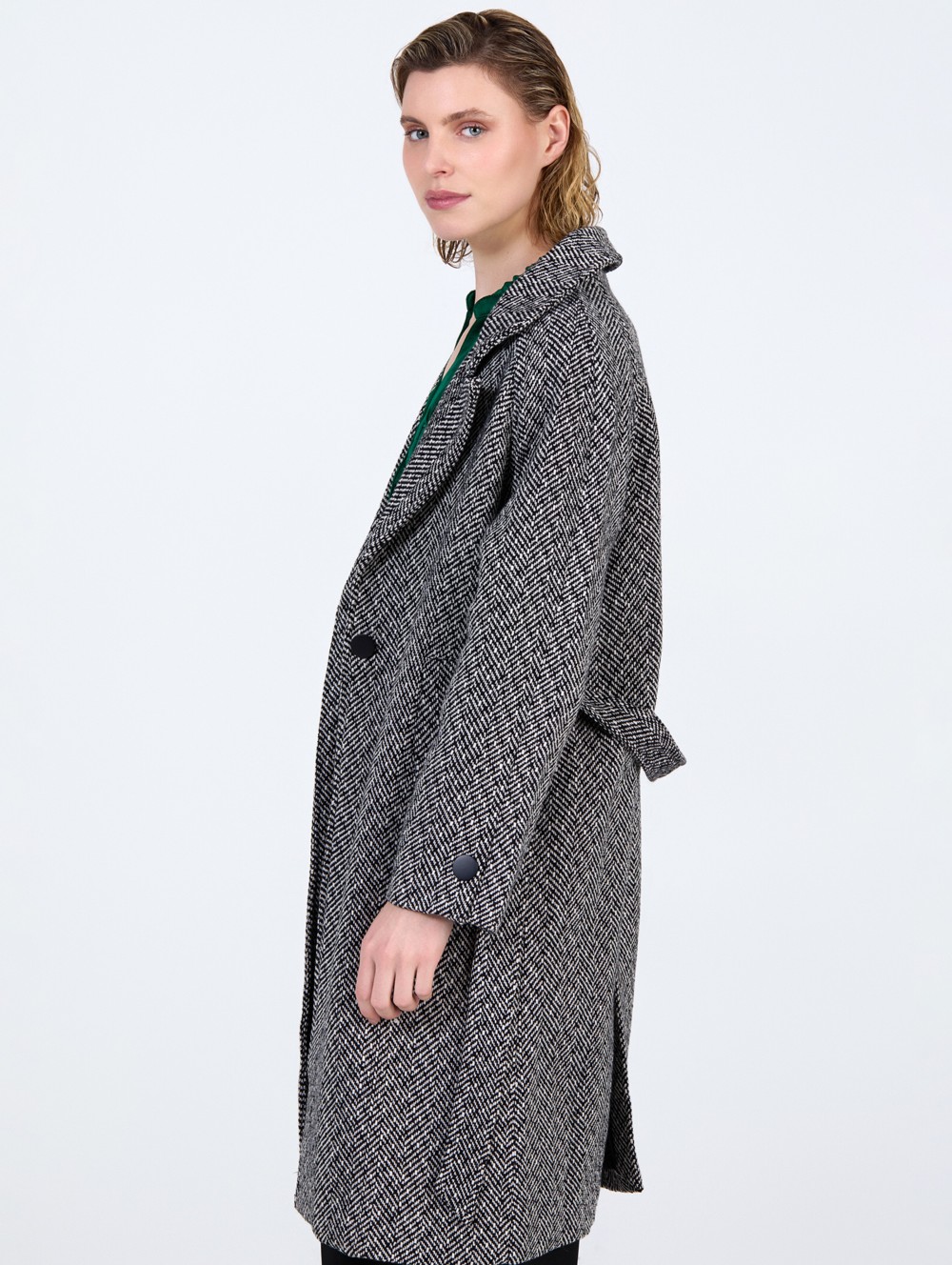 Long herringbone coat 6