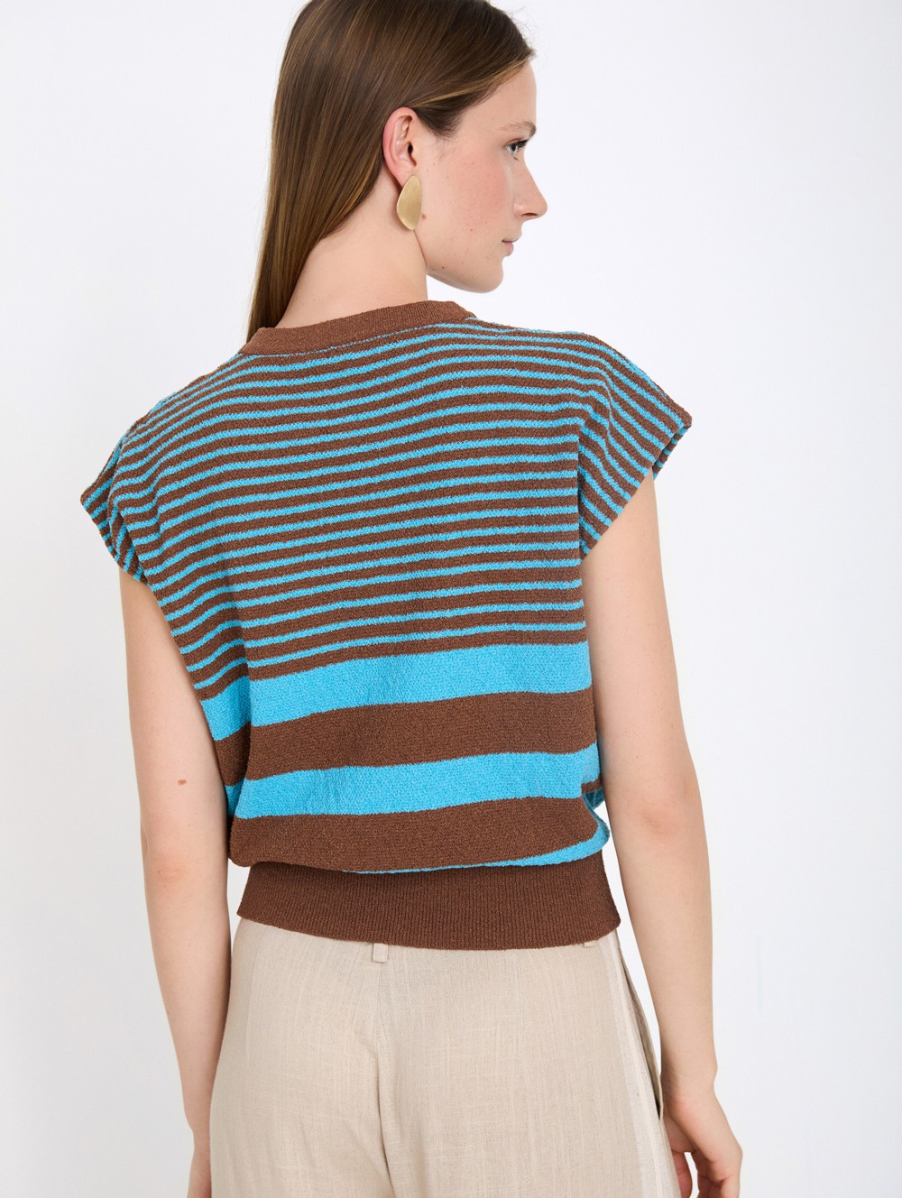 Bouclé Striped Top 2