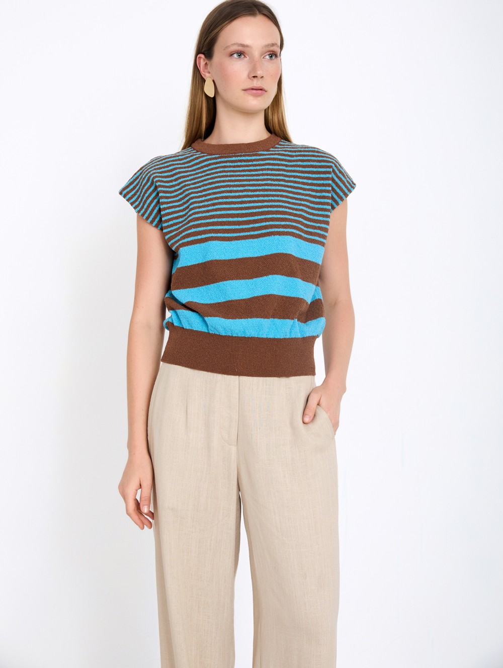 Bouclé Striped Top 1