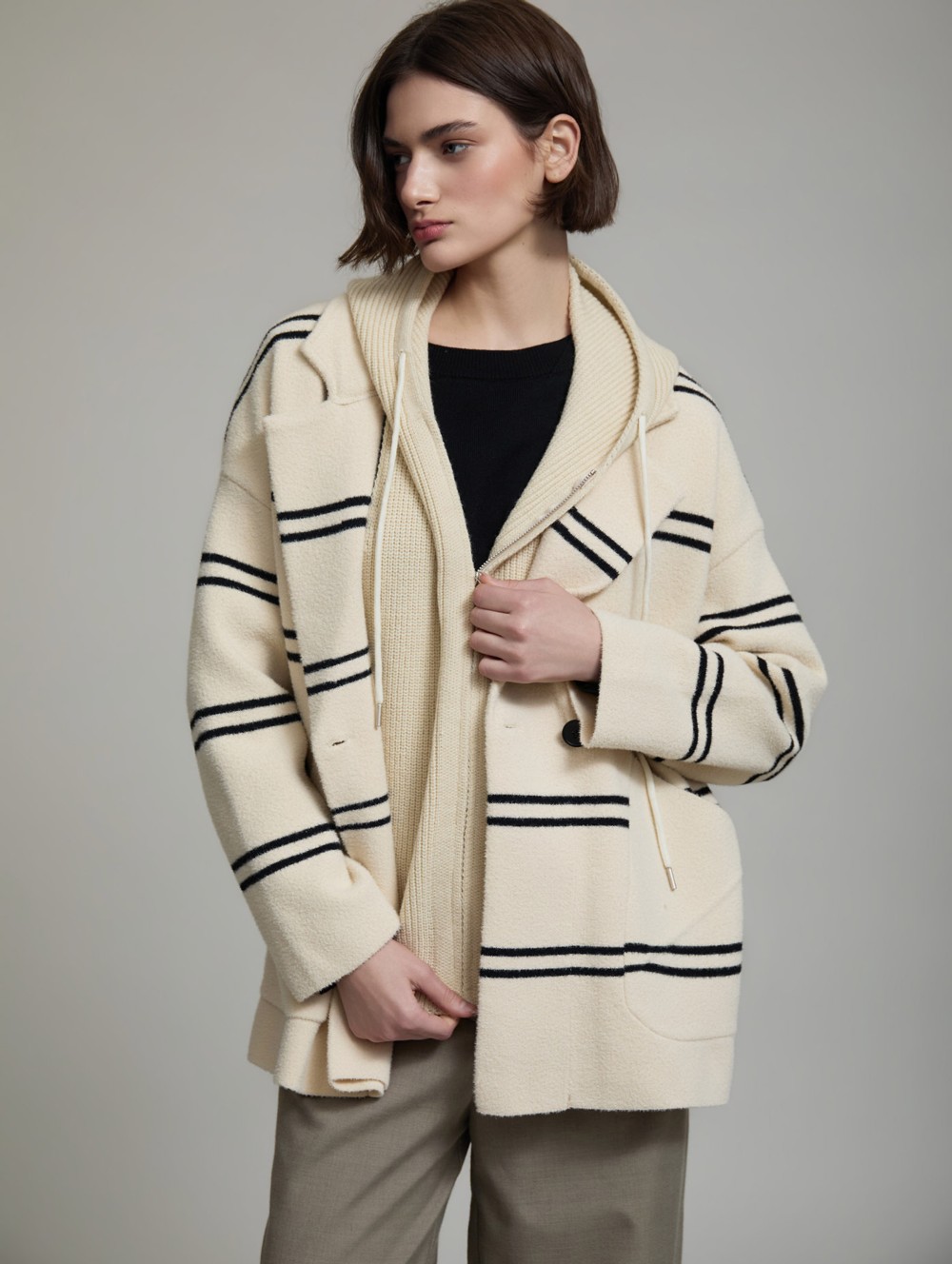 Convertible knit coat