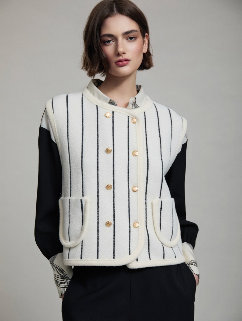 Striped knit vest
