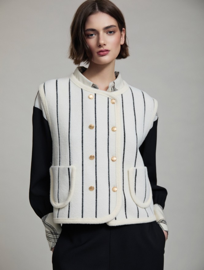 Striped knit vest