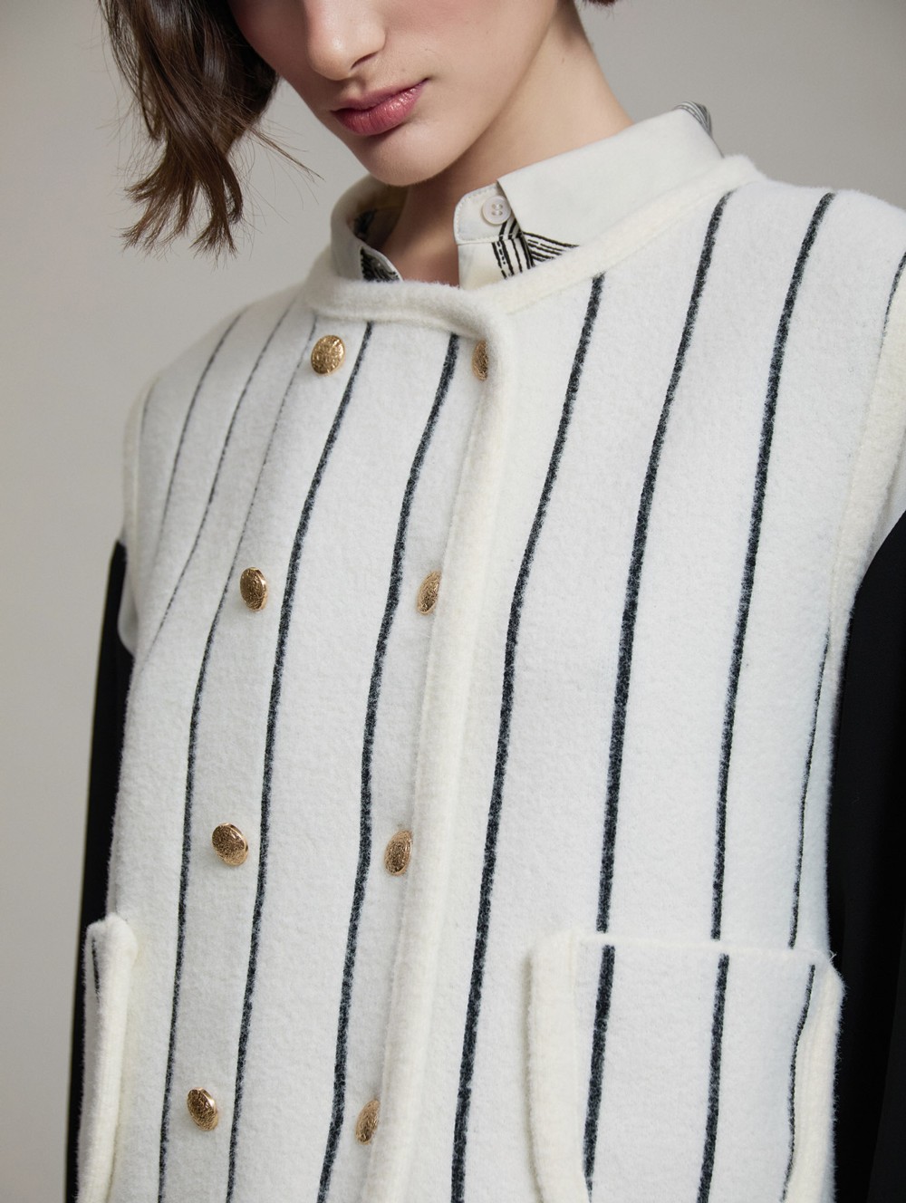 Striped knit vest