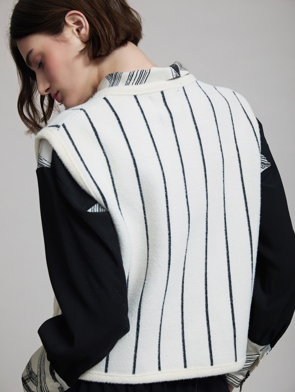 Striped knit vest