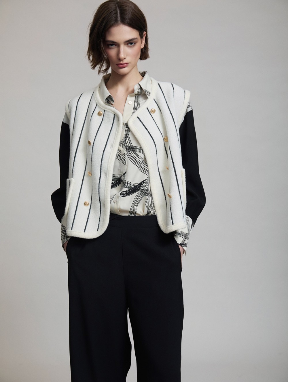 Striped knit vest