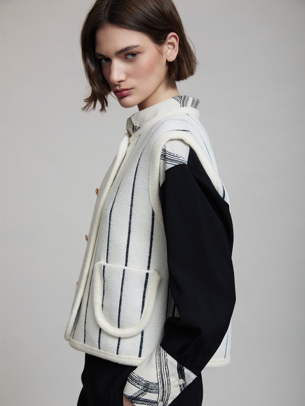Striped knit vest