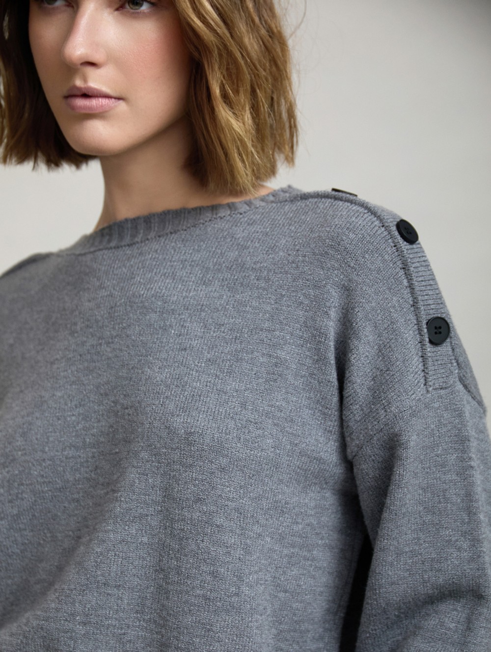 Soft knit sweater with buttons