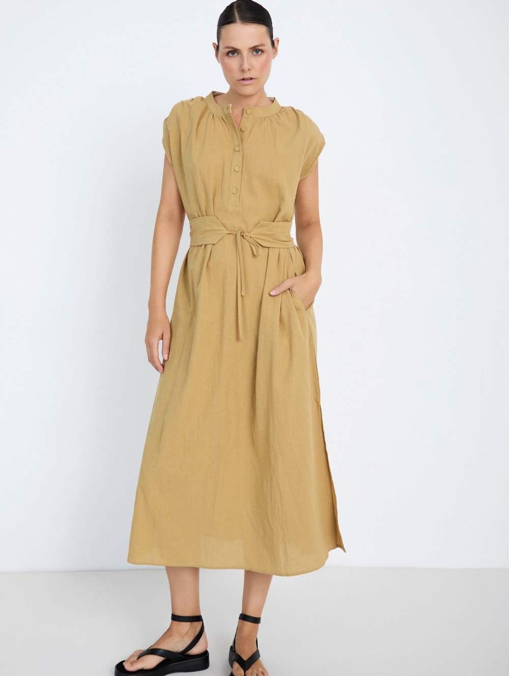 Cotton Shoulder Pad Dress 3