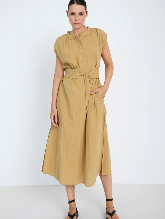 Cotton Shoulder Pad Dress