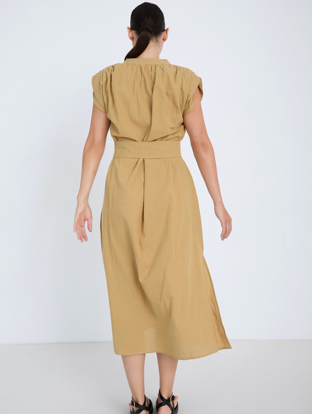 Cotton Shoulder Pad Dress 1