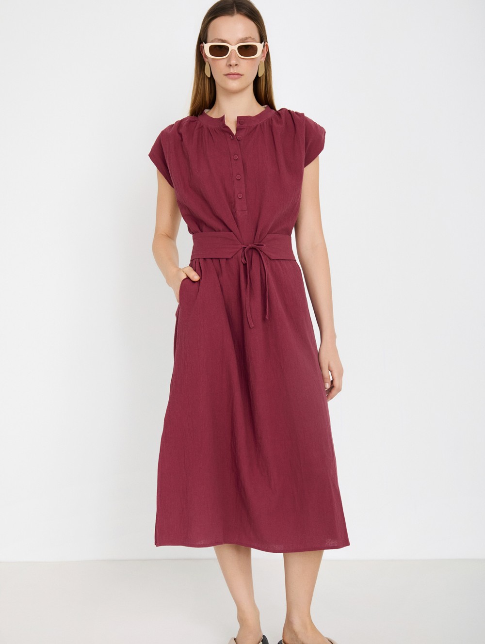 Cotton Shoulder Pad Dress 1