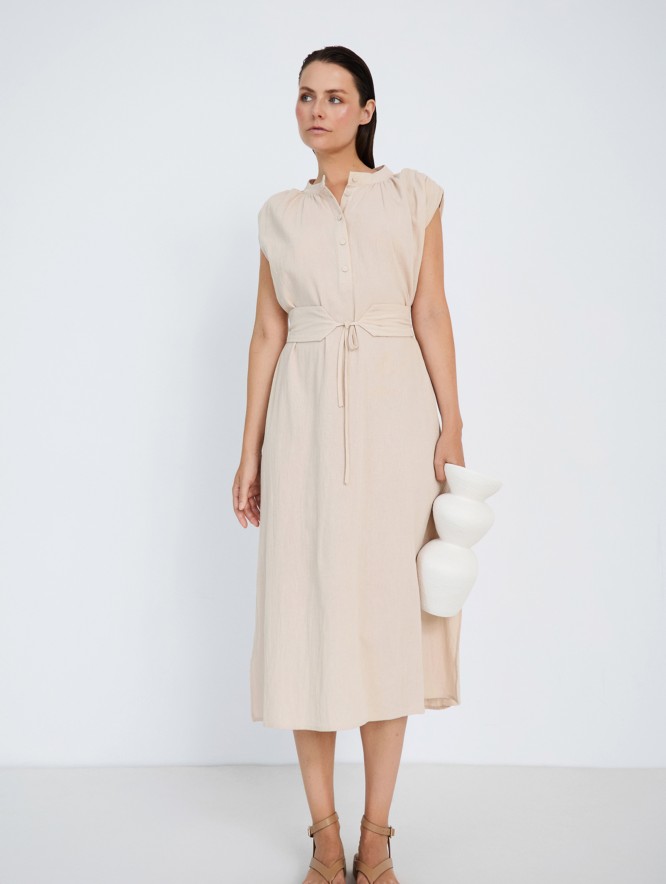 Cotton Shoulder Pad Dress