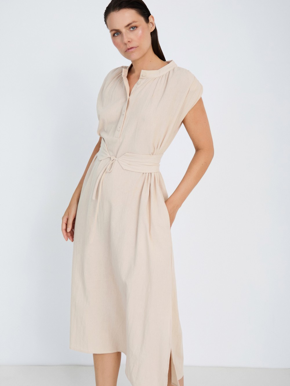 Cotton Shoulder Pad Dress 2