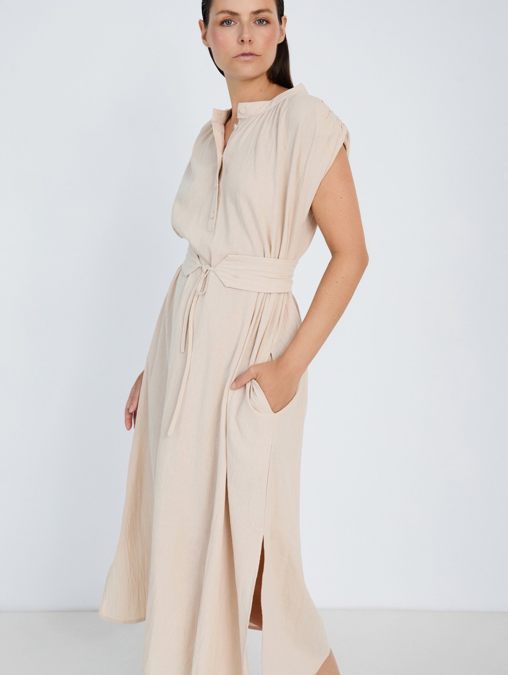 Cotton Shoulder Pad Dress 5