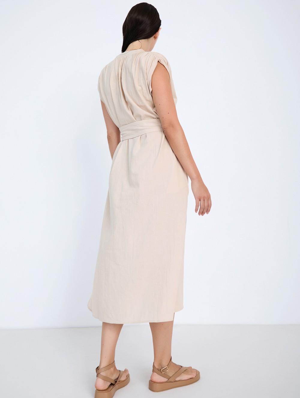 Cotton Shoulder Pad Dress 1